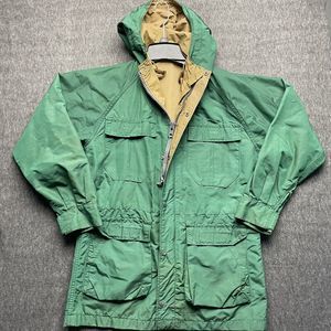 VINTAGE Sierra Designs 60/40 Parka Small Green Jacket Zip Hood Pockets USA